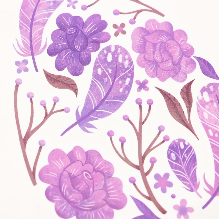 Татуировка на тело цветная "Яйцо с фиолетовыми узорами" 10х10 см