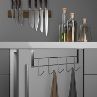 Вешалка на дверцу толщиной 2 см, Доляна &laquo;Блеск&raquo;, 5 крючков, 24,5&times;10&times;6 см, цвет хром