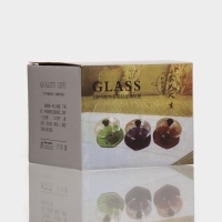 Пиала для чая стеклянная &laquo;Гайвань&raquo;, 250 мл, с подставкой и крышкой