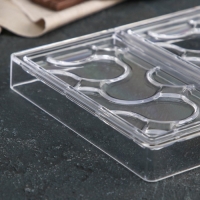 Форма для шоколада KONFINETTA &laquo;Симпл-димпл&raquo;, 27,5&times;17,5&times;2,5 см, 3 ячейки 15,3&times;7,5&times;0,8 см, цвет прозрачный