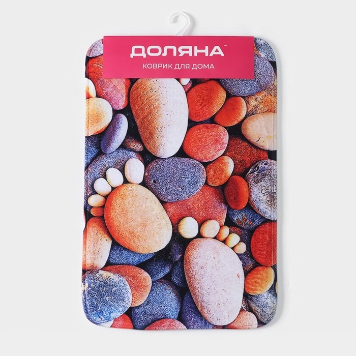 Коврик для ванной и туалета Доляна &laquo;Камни следы&raquo;, 40&times;60 см