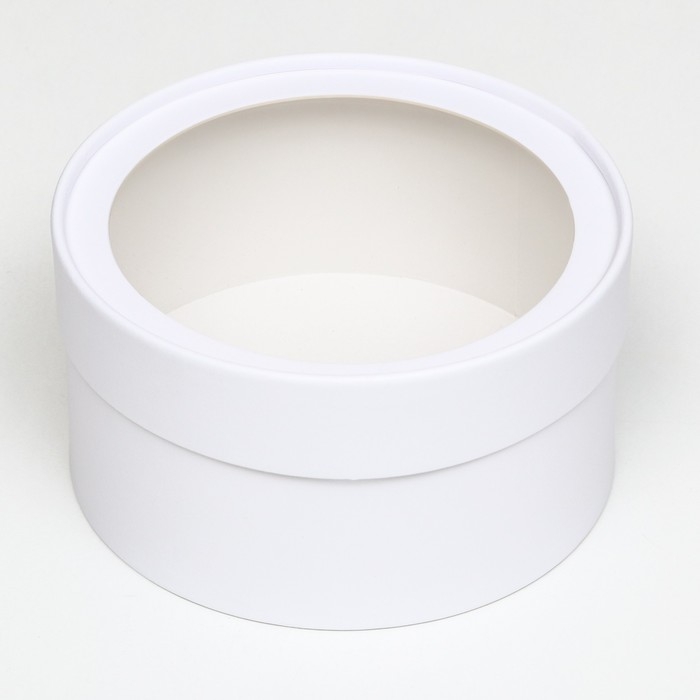 Подарочная коробка "Алмаз" белый, завальцованная с окном, 16 х 11 см