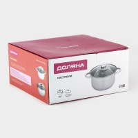 Кастрюля с крышкой из нержавеющей стали Доляна &laquo;Классика&raquo;, 1,5 л, d=17,5 см, капульное дно