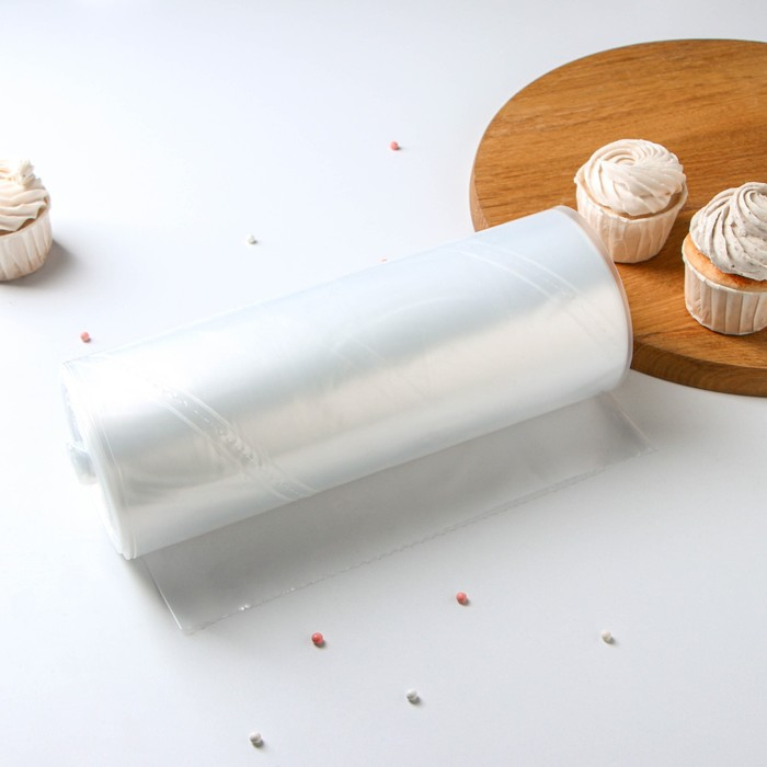 Мешок кондитерский, h=65 см, рулон 100 шт, 65&times;28 см, цвет прозрачный