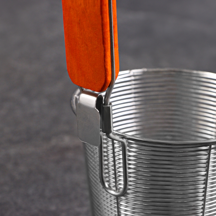 Корзинка для приготовления картошки фри, 31см, дерев ручка