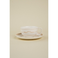 Чайная пара фарфоровая SL Home &laquo;Гато&raquo;, 2 предмета: чашка 270 мл, блюдце d=16,5 см, цвет белый