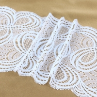 Кружевная эластичная ткань, 180 мм &times; 2,7 &plusmn; 0,5 м, цвет небесно-голубой