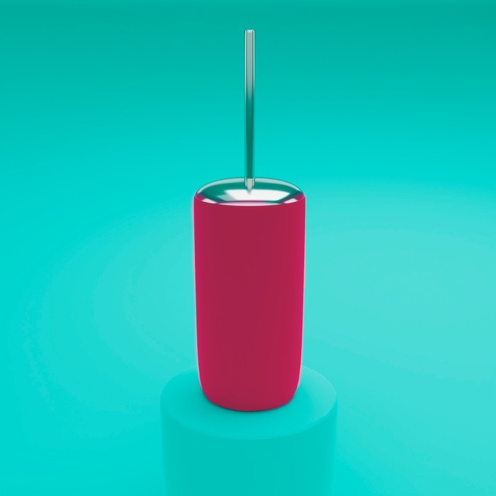 Набор аксессуаров для ванной комнаты &laquo;Тринити&raquo;, 6 предметов (мыльница, дозатор для мыла, два стакана, ёрш, ведро), цвет розовый