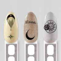 Наклейки для ногтей &laquo;MOON&raquo;, объёмные, цвет чёрный