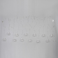 Гирлянда &laquo;Бахрома&raquo; 2.4 &times; 0.7 м с насадками &laquo;Шарики&raquo;, IP20, прозрачная нить, 108 LED, свечение тёплое белое, 8 режимов, 220 В