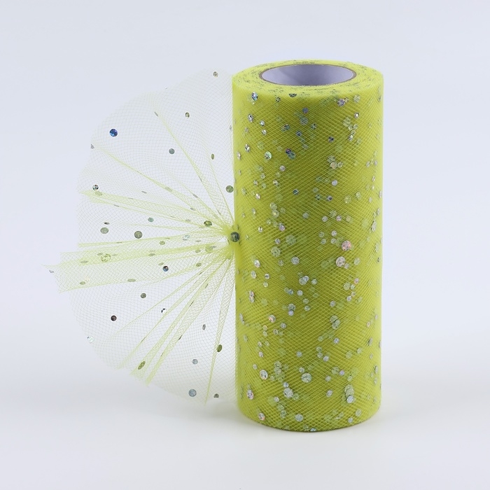 Фатин с блёстками, 15 см, 11 &plusmn; 1 г/кв.м, 23 &plusmn; 1 м, цвет жёлтый №57