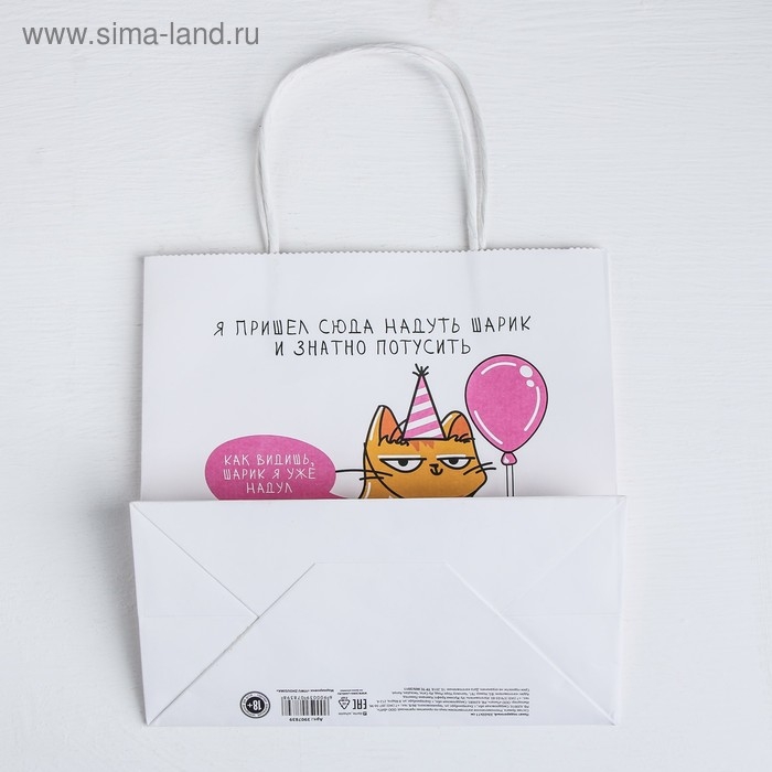 Пакет подарочный, упаковка, &laquo;Туса&raquo;, 22 х 22 х 11 см