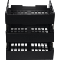 Набор лотков для бумаг горизонтальных Стамм STRONG, 3 штуки, на металлических стержнях, чёрный