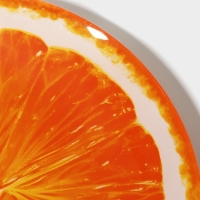 Тарелка стеклянная Доляна &laquo;Сочный апельсин&raquo;, d=20 см, цвет оранжевый