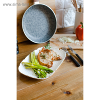 Блюдо керамическое &laquo;Жемчуг&raquo;, 28&times;18 см, цвет белый