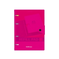 Тетрадь на кольцах, 80 листов в клетку, ErichKrause Neon, пластиковая обложка, на кнопке, блок офсет 100% белизна, МИКС