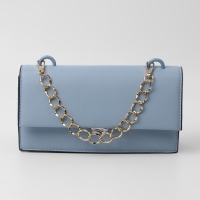 Цепочка для сумки, с карабинами, металлическая, плоская, 19 &times; 15 мм, 30 см, цвет золотой