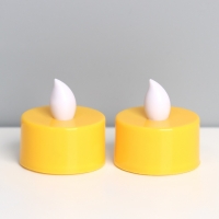 Светодиодные свечи, ночники LED RISALUX &laquo;Добра и света!&raquo; набор 2 шт., жёлтые, RGB, 3.5&times;3.5&times;4 см