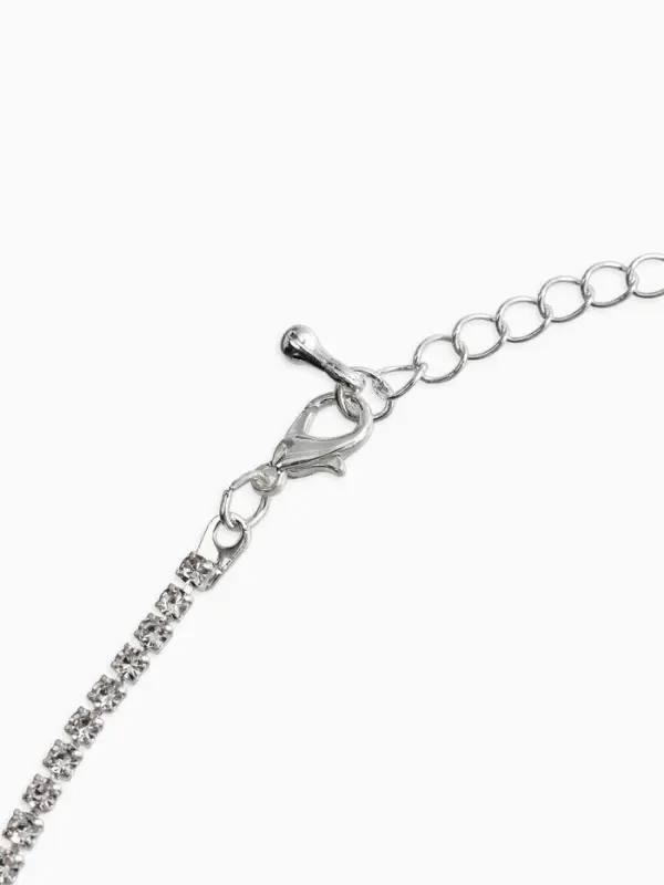 Набор 2 предмета: серьги, колье &laquo;Вечерний шик. Овал&raquo;, бело-ярко-синий в серебре