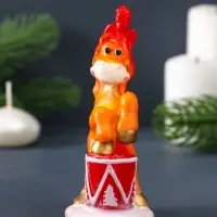 Свеча фигурная "Лошадка цирковая" 4,5х6х11 см, цв. золотой