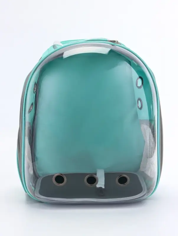 Рюкзак для переноски животных прозрачный, 31 х 28 х 42 см, бирюзовый