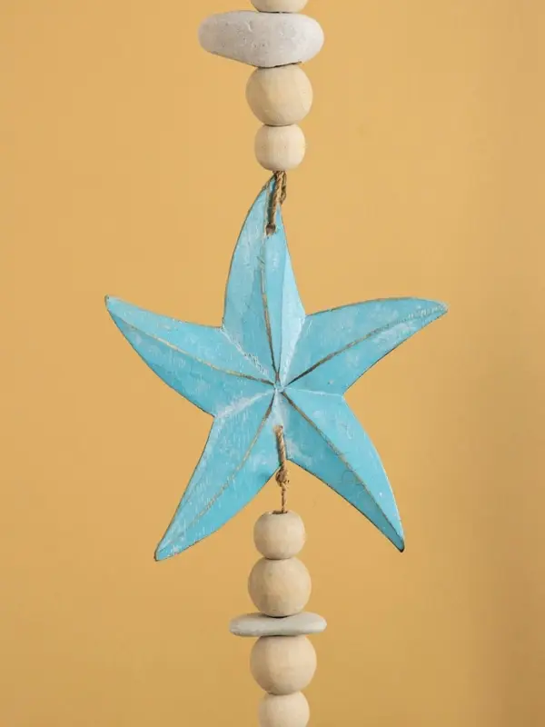 Подвеска декоративная &laquo;Звёздочки&raquo;, 13&times;2&times;100 см, дерево, камень, голубая