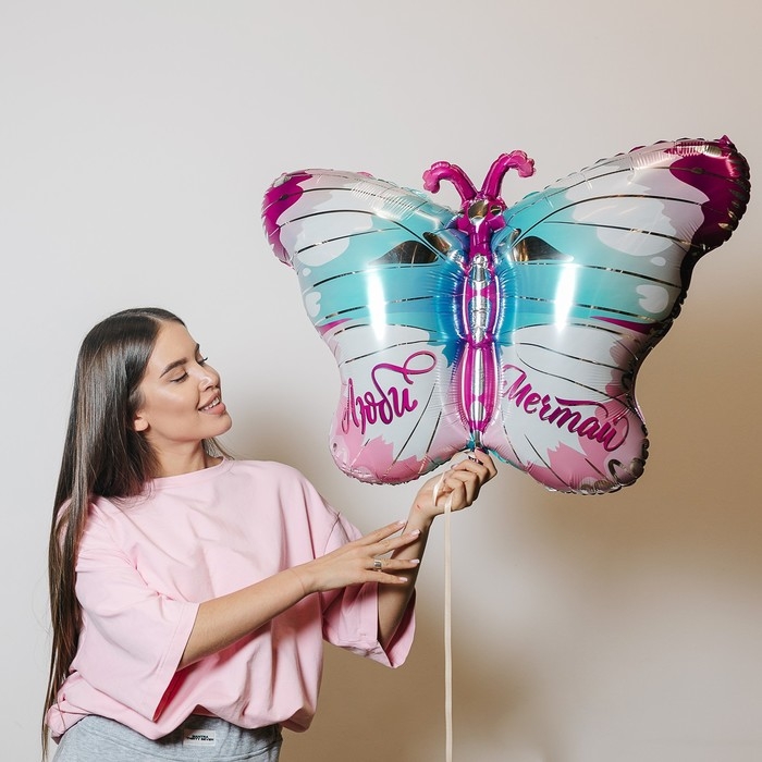 Воздушный шар фольгированный 24" &laquo;Бабочка&raquo;, без подложки
