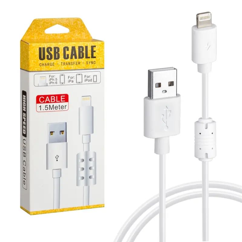 Кабель USB на Lightning 1.5m для передачи данных ISA белый