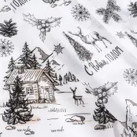 Бумага упаковочная тишью, новогодняя упаковка &laquo;Олени в лесу&raquo;,50&times;66 см