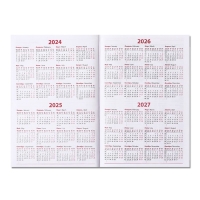 Ежедневник недатированный А5, 160 листов "Небраска", перфорация углов, бордовый