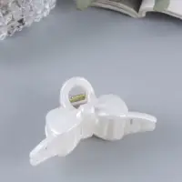 Крабик для волос &laquo;Глянец&raquo;, бантик дуга, 8 см, белый