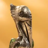 Сувенир интерьерный "Пеликан" 7х7х20 см, дерево, цв. серебро