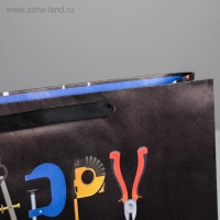 Пакет подарочный крафтовый горизонтальный, упаковка, Happy birthday, L 40 х 31 х 11.5 см