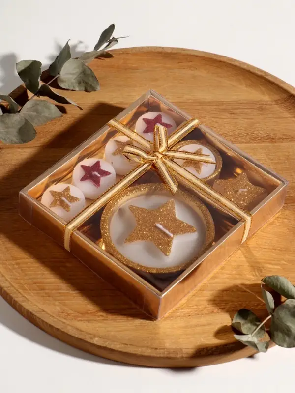 Набор свечей "Звёзды и подсвечник" 7 шт 15,8х16,8х3,3 см