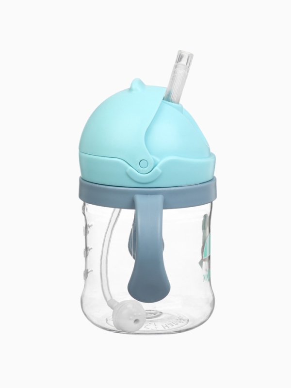 Mum&Baby, Поильник- непроливайка с трубочкой, туканчик, голубой SL-07275A