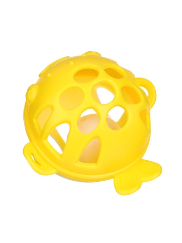 Прорезыватель силиконовый для зубов с погремушкой Крошка Я &laquo;Рыбка&raquo;, в кейсе, желтый