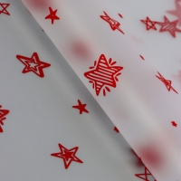 Пленка для цветов матовая, "Звездочки", красный, 0,6х9м &plusmn;5%