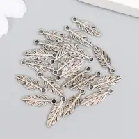 Подвеска "Перо", цвет серебро 5х15 мм