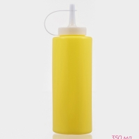 Бутылка для соуса Доляна, пластик, 350 мл, 6&times;6&times;19 см, жёлтая