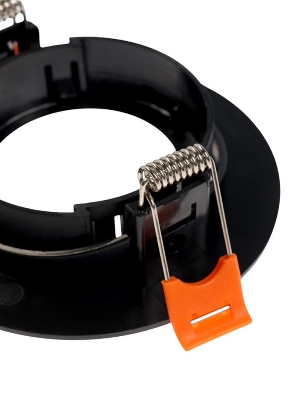 Светильник встраиваемый, поворотный, под лампу MR16, круг, пластик, черный