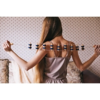 Массажёр-лента для спины, 10 звеньев, деревянный, с шипами, 86 &times; 7,5 &times; 3 см