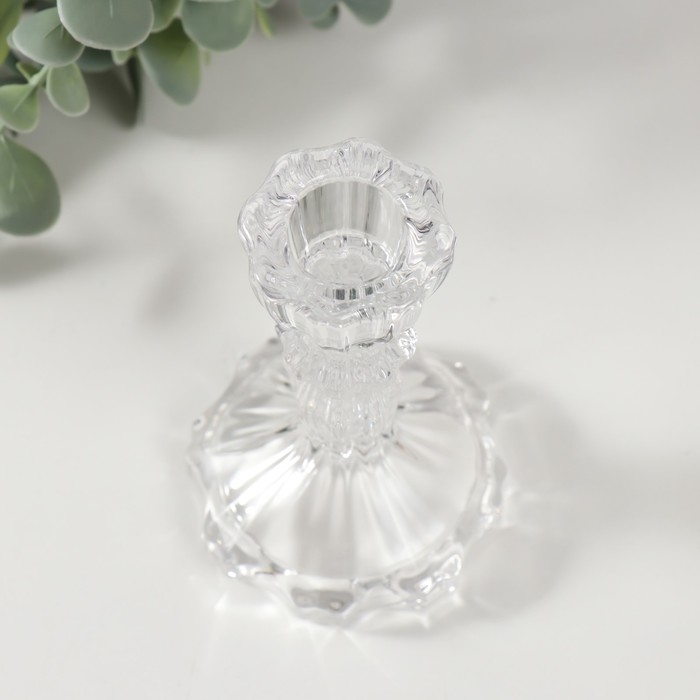 Подсвечник стекло на 1 свечу "Воздух. Колонна" прозрачный 6,3х6,3х11 см