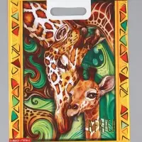 Пакет "Жираф , полиэтиленовый с вырубной ручкой 30х40 см, 60 мкм