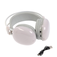 Наушники полноразмерные Mybit W-33, RGB подсветка, BT5.3, 800 мАч, Type-C, белые