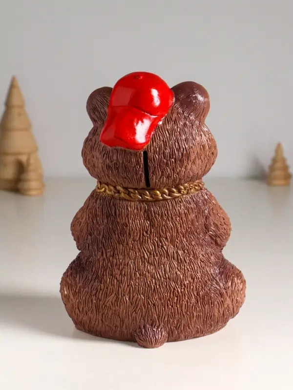 Копилка "Хомяк в кепке" 20 см, коричневый