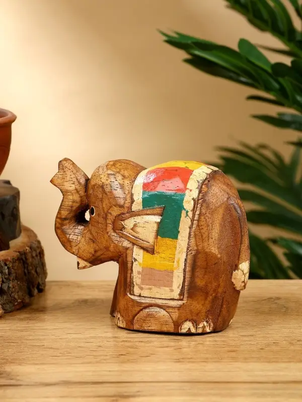 Сувенир "Слонёнок" дерево 11х5х9 см, цв. бежевый