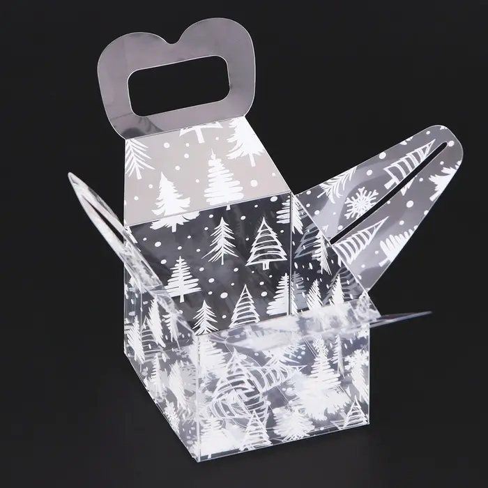 Коробка подарочная новогодняя складная ПВХ &laquo;Новый год&raquo; 5&times;5&times;5 см