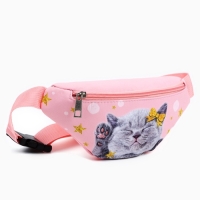 Сумка поясная детская &laquo;Миленький котик&raquo;, 20 х 10 х 6 см