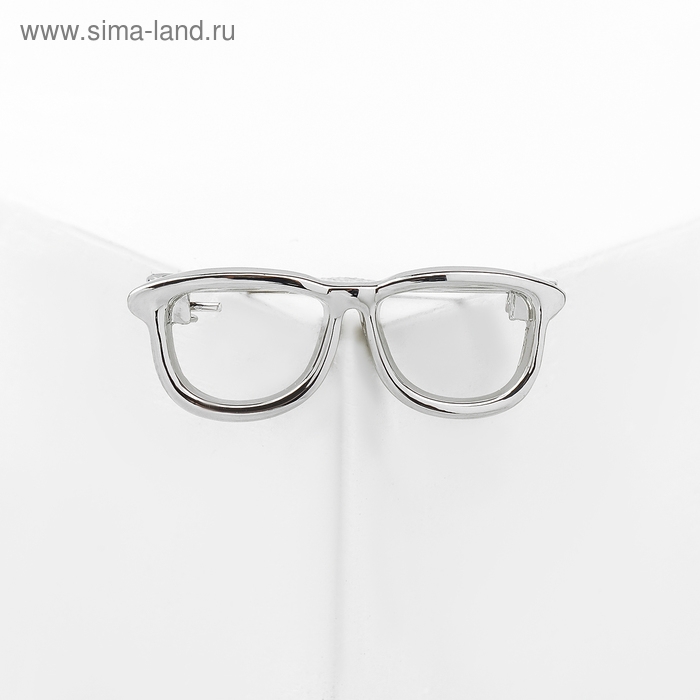 Брошь &laquo;Очки&raquo; оправа, цвет серебро