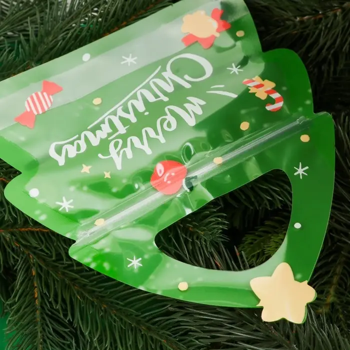 Пакет подарочный, "Ёлочка", с zip-lock застежкой, 18,5х6,9х21см.